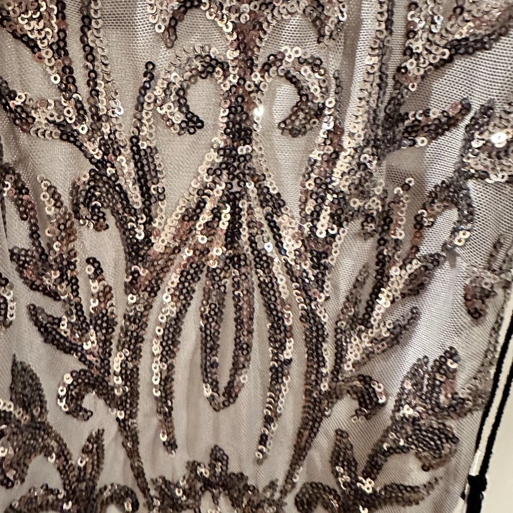 Silver Sparkly Fully Lined Mini With Spaghetti St… - image 3